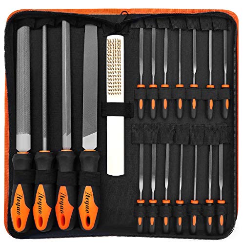 19pcs Metal File Set With Portable Case - T12 Drop Forged Alloy Steel Hand Tool Set With Handle Rasp for Metalwork