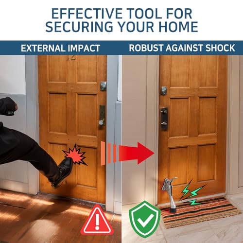 HA SHI One Touch Kickdown Door Stopper, Black, 4 Inch, 1 Pack, Heavy Duty - color: Black, size: 4 INCH X 1 PACK