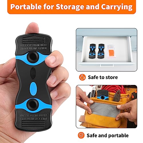 Razor Blade Scraper Tool - Razor Scraper with 40 Metal & Plastic Blades - color: Blue