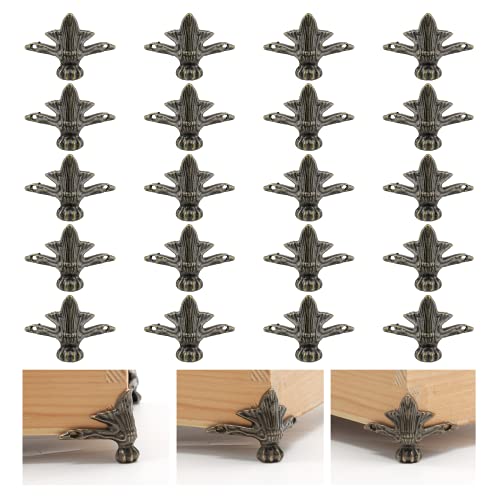 Zorfeter 20 Pcs Antique Brass Box Legs, Style4, Bronze - color: Bronze, size: Style4
