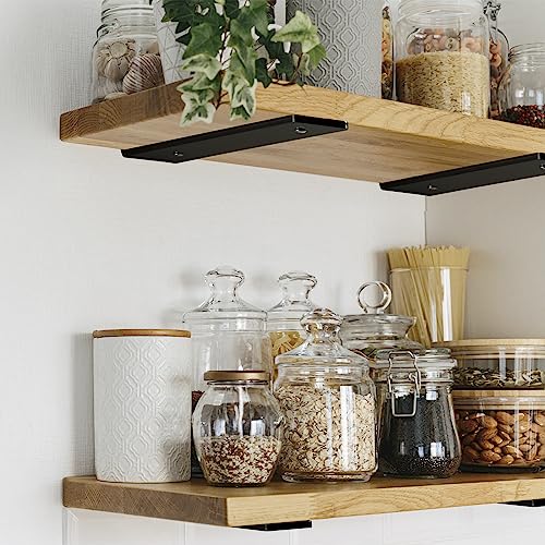 HEART ART Floating Shelf Brackets 6 Inch,Heavy Duty Black 2 Pack - size: 6 Inch, style: 2 Pack