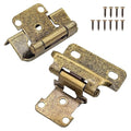 8 Pack (4 Pairs) 1/2 Inch Overlay Antique Brass Hinges Self Closing - color: Antique Brass, size: 8 Pack (4 Pairs)