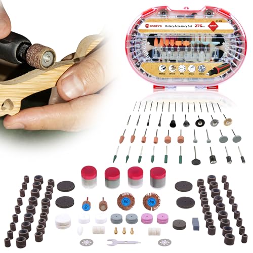 276 PCS Rotary Tool Accessories Kit, 1/8-in Shank Rotary Tool Kit, Universal Fitment for Easy Polishing, Sanding, Cutting, Drilling, Engraving, Sharpening, Grinding with Portable Storage Case - size: 276 Pcs