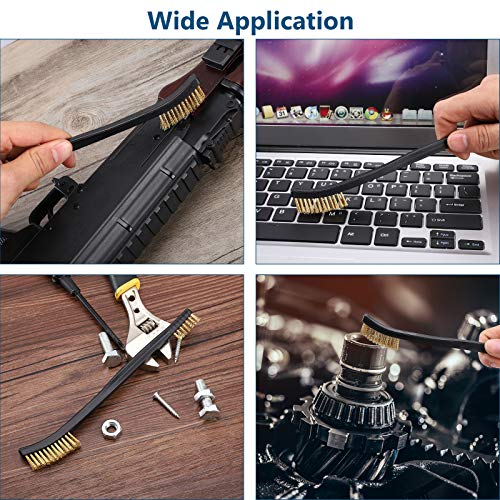Accmor Scratch Brush Set for Gun Cleaning, Double-Ended Wire Bristle Brushes 9 Packs, All Purpose Gun Cleaner Kit, Handy Brass Scrub for Cleaning Welding Slag/Paint/Rust/Dirt - style: 9Pcs Bronze