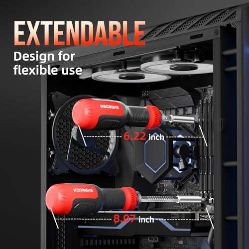 SHARDEN Multi ScrewDriver Set 26 in 1 All in One Adjustable Screw Driver - color: Red, size: Extendable-NonRatchet