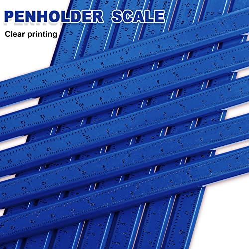 Honoson 200 Pcs Flat Construction Pencils with Printed Ruler Wood Graphite 2 Pcs Carpenter Pencil Sharpener for Woodworking Marking Tool(Blue) - color: Blue