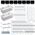 246PCS Pegboard Accessories Organizer Kit,Includes Pegboard Hooks,Bins,Baskets,Paper Towel Holder;Suitable for 1/8 and 1/4 Pegboard,Can be Used for Hanging Tools,Garage Storage,etc. (Black)