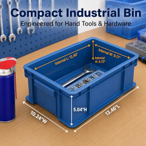 3-Pack Heavy Duty Part Bins, Stackable Tool Storage Bin for Hardware