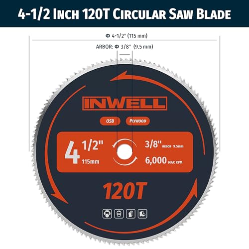 4-1/2-Inch 120 Tooth Plywood, Softwood, OSB, Cutting Circular Saw Blade - 3 Pack - size: 4-1/2" 120T