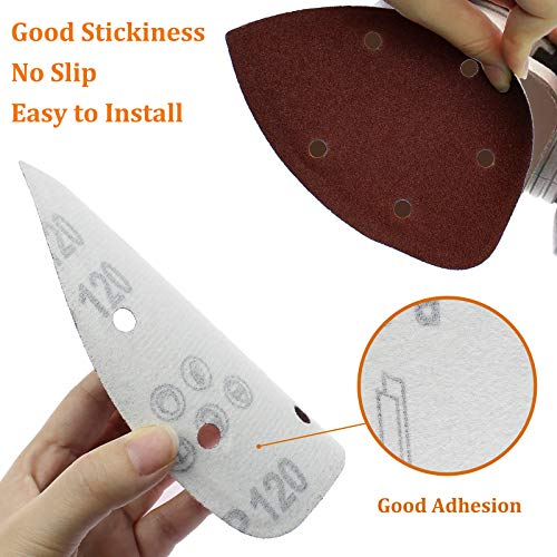 50 Pcs Mouse Detail Sander Sandpaper, 120 Grit, 5 Hole - size: 120 Grit - 50 Pcs