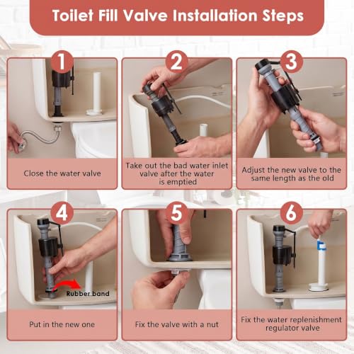 2 Sets Toilet Float Replacement Kit with 2 Inch Flapper Replacements