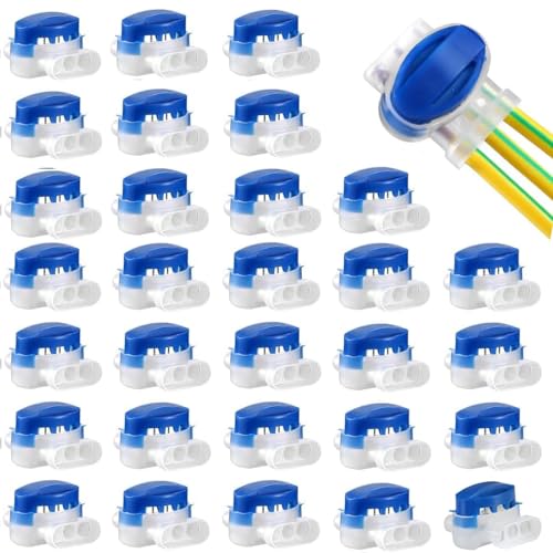 GWHOLE 30pcs 3-Way Waterproof Wire Connectors for 22-14AWG Cables - color: 30PCS