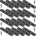 8 Pack Black Straight Brace Brackets 4 Inch Stainless Steel Flat Mending Plates, Heavy Duty Repair Fixing Joining Brackets for Wood Furniture with Screws