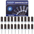 20Pcs 180 Grit Sanding Drums Sandpaper Sticks Set for Dremel Rotary Tool with 1/8" Shank, Sanding Bits Kit Rotary Tool Accessories for Metal Rust Removal/Jade Polishing/Stone Grinding (180 Grit) - style: 180 Grit