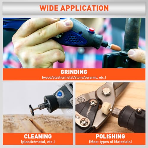 HORUSDY 308-Piece Rotary Tool Accessory, 1/8-in Shank Rotary Tool Kit, for Easy Polishing, Sanding, Cutting, Drilling, Engraving, Sharpening, Grinding with Carrying Case