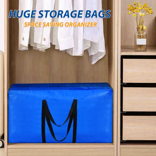 Extra Large Storage Bags, 57 Gallon XXL Jumbo Large Moving Bags Heavy Duty - color: Blue - 1 PACK, size: 42" X 23" X 13.5"