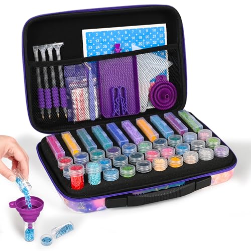 MERATIA Diamond Painting Storage Case Organizer, 40 Slots with Accessories - color: Celestial Journey-40 Slots