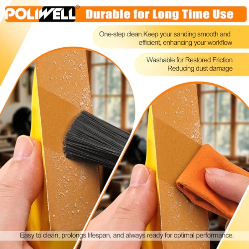 POLIWELL 100 Pcs Hand Sander Kit, 3.5” x 1” Mini Micro Sander for Small Projects, Detail Finger Sanding Block Tools, 80 120 180 240 400 Grit Wet Dry Sandpaper Sheets for DIY Crafts Wood Plastic - style: 100 Pcs