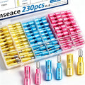 smseace 230PCS Heat Shrink Bullet Connectors Assortment Kit 22-10AWG Waterproof Bullet connectors Heat Shrink Female&Male Terminal for Automotive Boat Stereo Industrial Equipment - size: 230Pcs