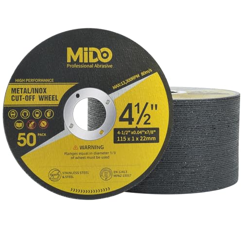50 PCS Cut Off Wheels Angle Grinder Cutting Disc 4-1/2" x .045" x 7/8" Ultra Thin Cut Off Wheel for Metal - style: 50PCS 4.5Inch Cut Off Wheels