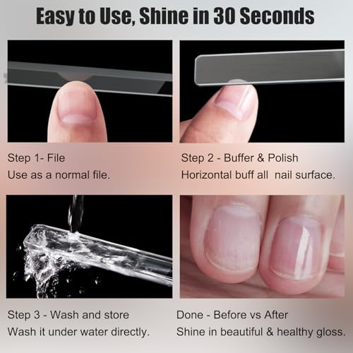 Nano Glass Nail Shiner, Multi-Purpose Nail Buffer Kit, 2 Pack - color: Translucent