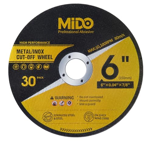 30 Pack Cut Off Wheels 6 Inch Cutting Wheel 6" x.040 x7/8" Metal&Stainless Steel Cutting Disc Fit for Angle Grinder - style: 30PCS 6Inch Cut Off Wheels