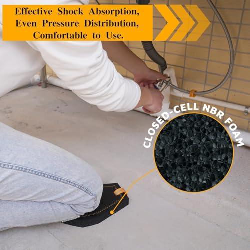 MELOTOUGH Mini Kneeling Pad Portable 1 Inch Thick NBR Foam Kneeling Pads for Work Construction, Plumbers, Mechanics, Electricians (Orange/Black) - style: Single Kneeling Pad