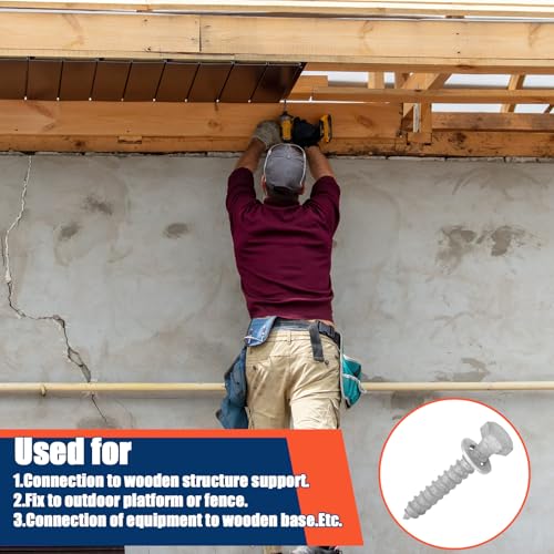 Tandefio 60 Pack 1/2'' x 3'' Lag Screw Bolts with Washer Galvanized - size: 1/2''x3''