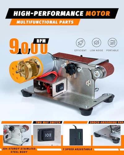 Mini Belt Sander, Electric Small Sander Knife Sharpener, 6.5"x6.5"x4.2" - size: 6.5"x6.5"x4.2"