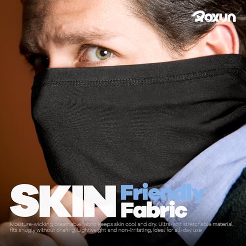 ROXUN Neck Gaiter, 4 Pack Summer Cooling Breathable Face Mask for Outdoors - color: Black+gray+blue+army Green