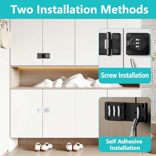Bifold Door Lock - White 3 Digit Closet Door Lock with Code Keyless Cabinet Locks with Combination for Swinging Sliding Double Doors Lock Cupboard Locks for Pantry Barn Gate Drawers 1 Pack - color: White, size: 1 Pack