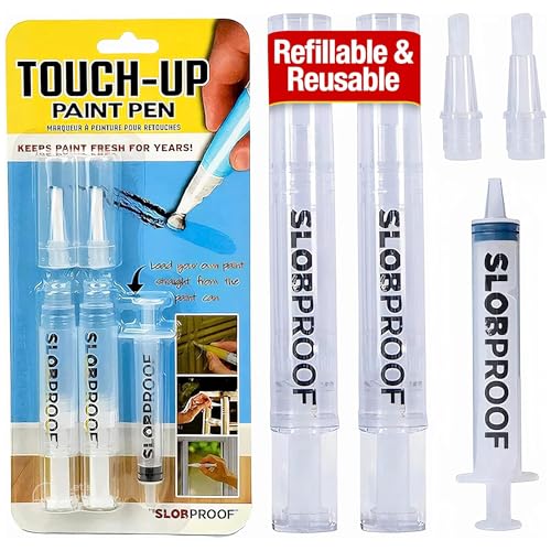 Slobproof Refillable Touch-Up Paint Pen, Pack of 2 - Precision Brush Tip - size: 2 Count (Pack of 1)