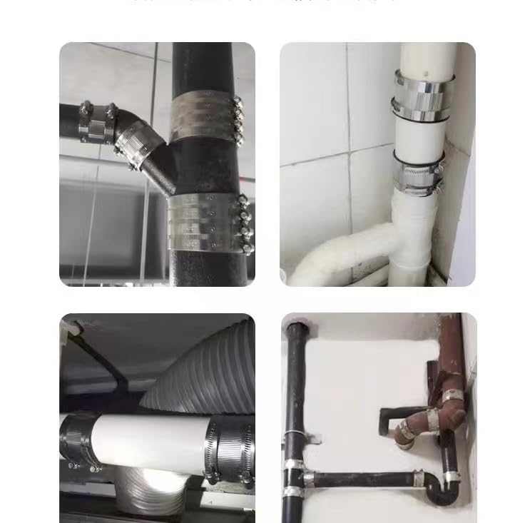 Flexible pipe Coupling with Stainless Steel Clamps.Pipe Connector for PVC and Metal Pipes (3inch-Longer) - size: 3 inch (Longer)