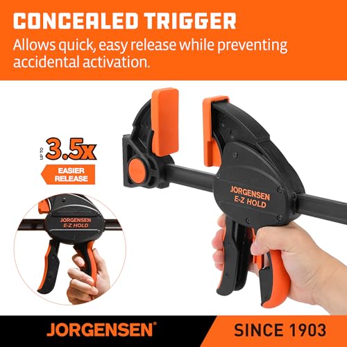 JORGENSEN E-Z Hold 2-Pack 12" 800LBS Heavy Duty Woodworking Bar Clamps - size: 12 inch