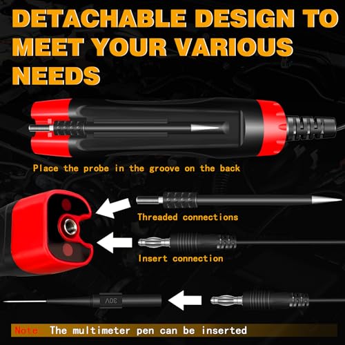 Automotive Test Light 4-75V DC LCD Digital Voltage Tester with Buzzer Sound, Auto Circuit Tester with Voltmeter, Electric Test Probe Pen for Car Battery Polarity Continuity Fuses