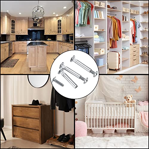 Furniture Joint Bolt & Sleeve Cap Nuts, 130 Pcs Furniture Connectors with Binding Barrels, Cabinet Panel Connectors with Philips Head for Wood Cupboard Bed