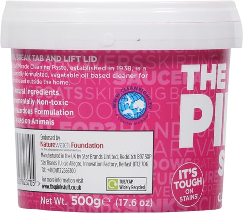 Stardrops The Pink Stuff Cleaning Paste 500g, Multi Purpose Cleaner for Kitchen, Bathroom, Tiles, Glass, Shower, Oven, Sink, Stainless Steel, Removes Grease, Grime & Stains (Pack of 2) - size: 17.63 Ounce (Pack of 2)