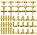 45pcs 1/2" PEX Fittings, Elbow TEE Straight Couplings Set, PEX Brass Crimp Fitting Combo with Tees, Elbows, Straights | for PEX Pipe - size: 1/2"-45pcs