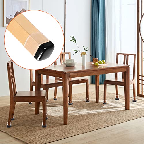 Ezprotekt 24 Pcs Chair Sliders for Carpet, Square Chair Glides for Carpet, Teflon Furniture Pads Glides, Bar Stool Protectors Caps, Furniture Sliders for Chair Table Desk Clear (S Fit: 0.55"- 0.75") - size: S-Clear