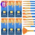 ESRICH Paint Brushes Set, 6Pack 72pcs Paint Brush for Acrylic Painting - size: 72p