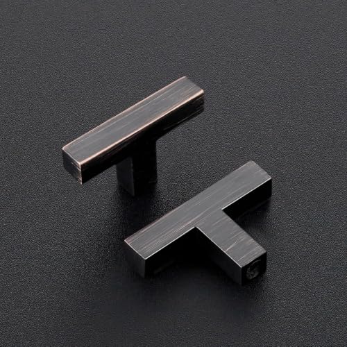 Ravinte Oil Rubbed Bronze Cabinet Handles Cabinet Pulls Single Hole 5 Pack | Zinc Alloy, Slim Square Bar Grip, Smooth Drawer Pull Feel, Kitchen Cabinet Update, For Cupboards, Dressers, Drawers, Hardware - color: Oil Rubbed Bronze, size: Single Hole