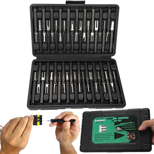 41 Pcs Terminal Pin Removal Tools with Blow-Molded Case, Black - color: Black
