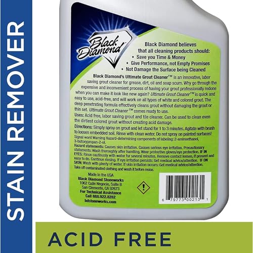 Ultimate Grout Cleaner for Tile & Grout, Acid-Free Stain Remover QT/Brush - size: 32 Fl Oz (Pack of 1)