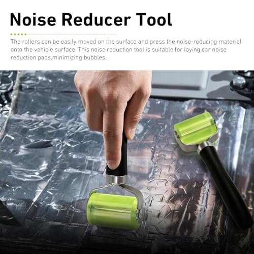 2 PCS Car Sound Deadening Roller, Large 1.97" & Small 1.18" Rubber Noise Insulation Mat Roller, Auto Seam Roller DIY Installation Tool for Heat Insulation Mat Wallpaper (Black)