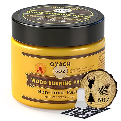 6oz Wood Burning Paste Gel,Scorch Burn with Squeegee &Test Stencil