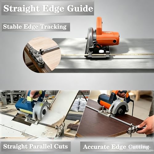 Circular Saw Guide Rail, 24in Positioning Calipers for Circular Saw, Stainless Steel Rip Cut Circular Saw Guide, Adjustable Guide Rail for Woodworking Positioning Cutting - size: 24in