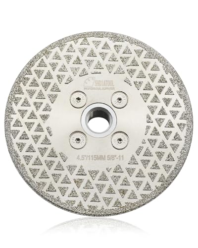 SHDIATOOL 4-1/2 Inch Diamond Grinding Disc for Granite Marble Single Side Coated Diamond Cutting Wheel with 5/8-Inch-11 Arbor - size: 4.5" Single(Thread:5/8"-11)