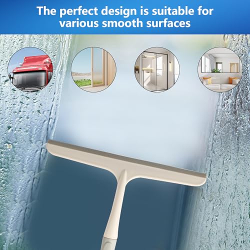 3 Pcs Shower Squeegee for Glass Doors, Car Window Squeegee - color: 3pcs - Beige/Pink/Green