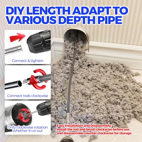 Holikme Dryer Vent Cleaner Kit - 15Ft Flexible Lint Brush for Deep Cleaning - color: Gray, size: 15FT