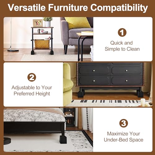 Wooden Bed Risers 5 Inch Heavy Duty, Support 2500 lbs, Black - color: Black, size: 5"H(Inner 4"H)